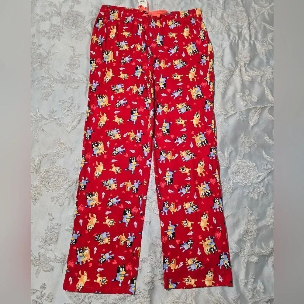 NWT Mens Bluey & Bingo Pajama Pants 100% cotton Valentine's Spring Summer